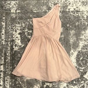 One shoulder blush dress, short dress, Minuet brand, size M